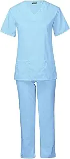 [kowaku] Women Scrub Uniform Set Soft Professional for Healthcare Pet Grooming