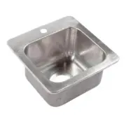 SINKOLOGY Bar Sink 15" 18 Gauge Stainless Steel Drop-In Single Bowl Silver