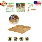 Solid Pine Wooden Threshold Ramp - Non-Slip 4-Inch Doorway Access Solution