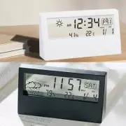 Digital LCD Temperature and Humidity Meter Clock Smart Backlit Alarm Clock Y1B9