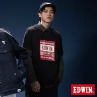 在飛比找momo購物網優惠-【EDWIN】男女裝 網路獨家↘標籤貼紙LOGO短袖T恤(黑