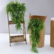 2PCS Artificial Plants Hanging Vines with Fern Leaves, Plastic Greenery Wall Decor for Home, Garden, Balcony, Wedding, Party Decoration