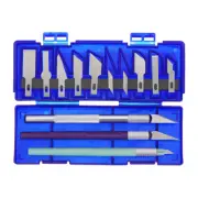 1set Art Craft Knife Kit 3pcs Hobby Knife & 10pcs Spare Blades with Plastic Box