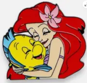 ARIEL & FLOUNDER enamel pin - Little Mermaid cartoon - FREE SHIPPING