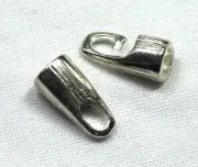 End Caps for Kumihimo, Bead Crochet, Beaded Ropes, Leather and Cord-Silver-1 pr