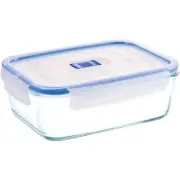 Dajar Pure Box Storage Container Rectangular 1220ml Luminarc Glass, Clear/Blue