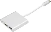 XUMIUZIY 3 in 1 Type C Adapter, Expansion HUB Cable Splitter with PD HD Multimedia Interface USB3.0 Ports for USB C Devices