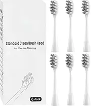 6 Pack Replacement Brush Heads Compatible with Oclean Electric Toothbrush Heads for Oclean Spark, Flow, X Pro, X Pro Elite, X Pro Digital, X Lite, X10, X Ultra, Air2, F1 (White)