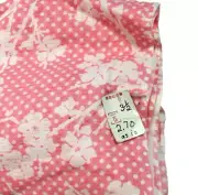 Vtg Searsucker Fabric 60's 70s Pink White Floral Polka Dot Cotton 46" x 3.5 Yd