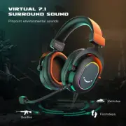 Fifine Dynamic RGB Gaming Headset with Mic Over-Ear Headphone 7.1 Surround Sound