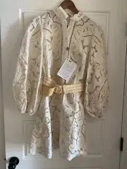 zimmerman womens ivory empire broderie short dress size 2 $1200