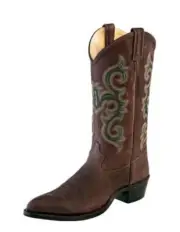NIB NEW Old West Cowboy Boots Mens Pointed Pull Tabs Leather Red Brown 5501
