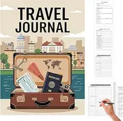 Travel Journal for Women - Hardcover Thick Travelers Journal with Storage Pocket,Portable Vacation Planner for Adventure Business Trip Hiking Camping