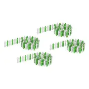 4pcs 35 Inch Miniature Garden Fence, Mini Ornament Wood Picket Fence Green White