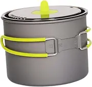 GARENDE Camping Pot Pot Pan Nonstick Lightweight Titanium Alloy Cook Gear Camping Cookware for Fishing Survival Trekking Campfire