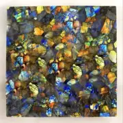 18" Square Labradorite Kitchen Countertop Handmade Tiles Agate Coffee Table Tops