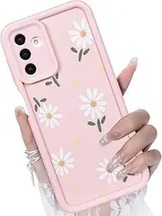 [CASBST] for Samsung Galaxy A13 5G / A04S Case, Creative Flower Pattern Design Girls Women Liquid Silicone Cover, Thicker Frame Shockproof and Scratch-Resistant Soft Case for Samsung A13 - Pink