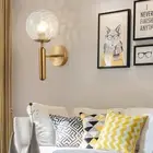 Bedroom Wall Light Indoor Home Lighting Gold Wall Lamp Lobby Glass Wall Sconce