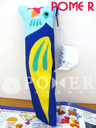 ☆POMER☆日本帶回絕版正品 虎皮鸚鵡 鳥兒 小鳥 造型 藍色系 筆袋 鉛筆盒 創意 幽默 趣味 交換禮物 聖誕禮物