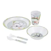 5pc Ashdene Kids/Children Dinner Cup/Bowl/Plate/Fork/Spoon Dino Land Melamine