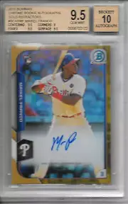 2015 Bowman Chrome MAIKEL FRANCO GOLD REFRACTOR AUTO RC /50 BGS 9.5 GEM MINT!!