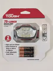 Hyper Tough 75-Lumen Battery Operated Headlamp with Head Strap