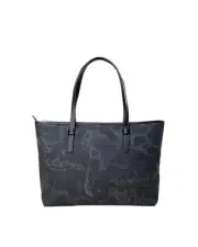 Alviero Martini Prima Classe Map Tote BagWorld Map Print Women Black Handbags