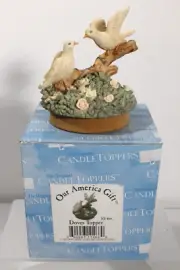 Our America Candle 3" Jar Topper- Doves NE466 Brand New Old Stock In Box