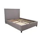 Maddy Upholstered Studded Square Bed Frame King Size Grey