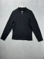 VTG Spyder Sweater Mens Medium GT Black Skiing Quarter Zip Pullover Sweatshirt