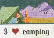 I Love Camping Hand Painted Needlepoint Canvas