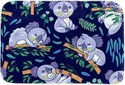 Outdoor Rug, Washable Rug, Porch Rug Machine Washable, Indoor Outdoor Area Rug, Floor Mat for Farmhouse, Layered Door Mats, Living Room, Koala Cartoon Animal Tropical Leaves