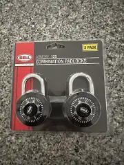 Bell Armory 125 Combination Padlocks, Black Combination - 2 Pack