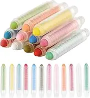 NewFamily Dustless Chalk for Kids, Colored Sidewalk Chalk With Holder,Non-Toxic Washable Toddlers Chalks Drawing Writing for Outdoor Art Play,Blackboard(12 Pcs)