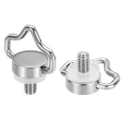 1/4" Stainless Steel D Ring Screw, 2Pcs Fixing Screw for Tripod DSLR, Silver