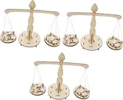 Toyvian 3sets Weighing Scale Toy Math Game for Boys and Girls Educational Plaything Develop Calculation Skills Imagination Safe Wooden Design for Toddlers