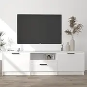 TV Stand White Table for Living Room, Bedroom Entertainment Center - Modern Media Storage Cabinet, Shelves, Rack - Furniture Sets for Television & Consoles