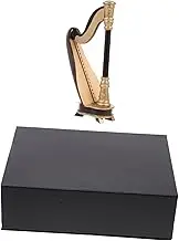 1 Set Harp Model Musical Instruments Present Ornament Mini Harp Decor Instrument Model Adornment Instrument Desktop Decoration Harp Instrument Model Body (Wooden)