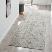 Allen Orison Grey Beige Runner Rug