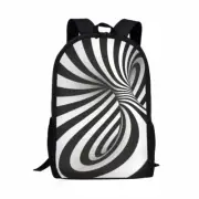 3D Black White Pillar 17" Backpack Schoolbag Shoulder Satchel Bookbag School Bag
