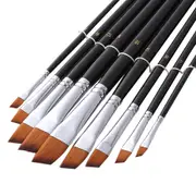 9pcs/set Nylon Acrylic Oil Paint Brush Oblique Painting Brush For Oil Acrylic Brush Pen pincel para pintura Art Supplies