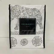 Cynthia Rowley Shower Curtain Elephant Parade 72” X 72”