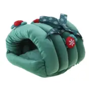 Small Animal Warm Bed Cave Desgin Plush Christmas House for Chinchilla Chipmunk