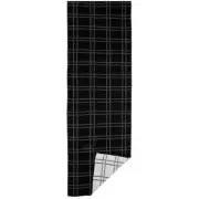 NWT Robert Stanley Home Collection Black & White Plaid Reversible Table Runner