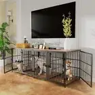 P&P Combo-able Dog Crate Furniture Table Heavy Iron Cage Removable Panel for 2+ Dogs