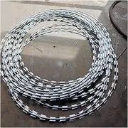 Razor Wire Barbed Wire Razor Wire Wire Fencing, 304 Stainless Steel Razor Wire Fence, Stretched Spiral Barbed Wire Coils for Secure Sites Outdoor Garden