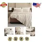 King Size 1200 Thread Count Cotton Ruffle Sheets - Classic Wheat Farmhouse Style