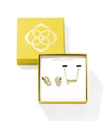Kendra Scott Cubic Zirconia Mama Necklace & Cailin Hoop Earrings Set in 14K Gold Plated