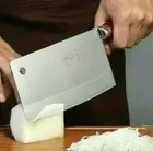 Cleaver Knife Stainless Steel Wood Handle Chef Butcher Beef Slicing Chop Cut 7"