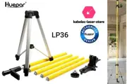 Huepar LP36 Rod Cane Base Tripod Telescopic 3,70m for Level Laser
